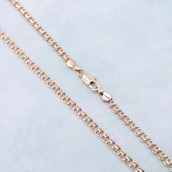 "Elegant Rose Gold Round Link Chain Necklace, 17.3 Inch Lightweight, XPNL0086 - Picture 9 of 12